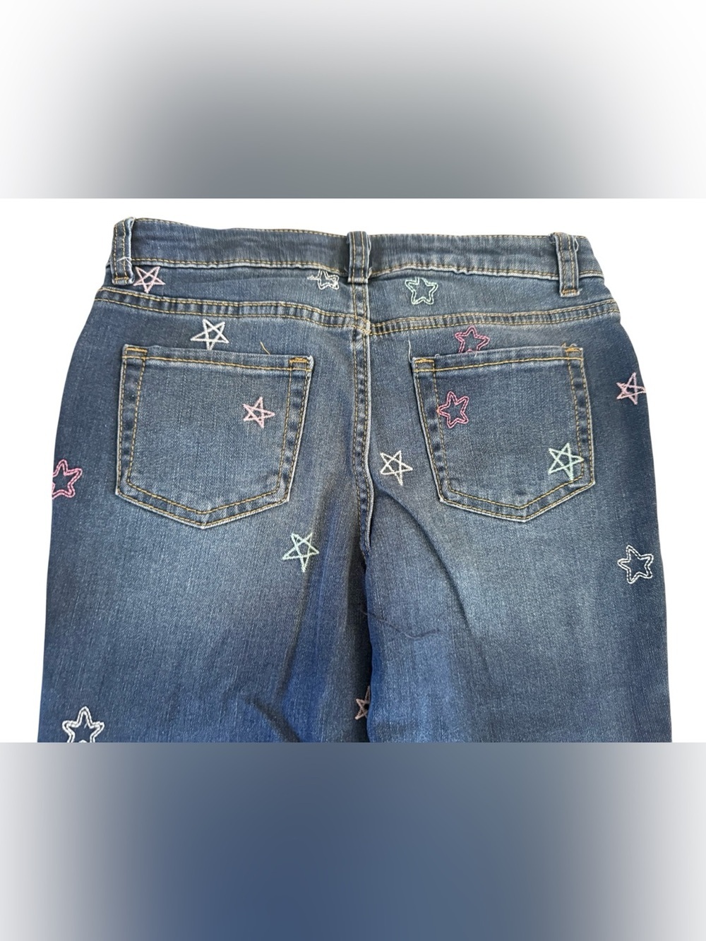 Cat & Jack Girls Skinny Jeans Size 10 NWT Star Embroidered Stretch - Picture 5 of 5